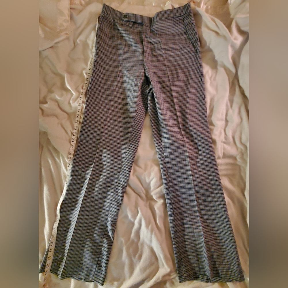 Custom Handmade Houndstooth Vintage Women's Cut Trousers 32"x34" (Size 10)